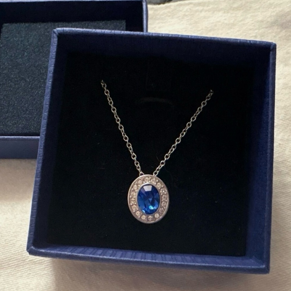 Vintage Swarovski Tortilla Rhodium-plated Rhinestone Pendant Necklace